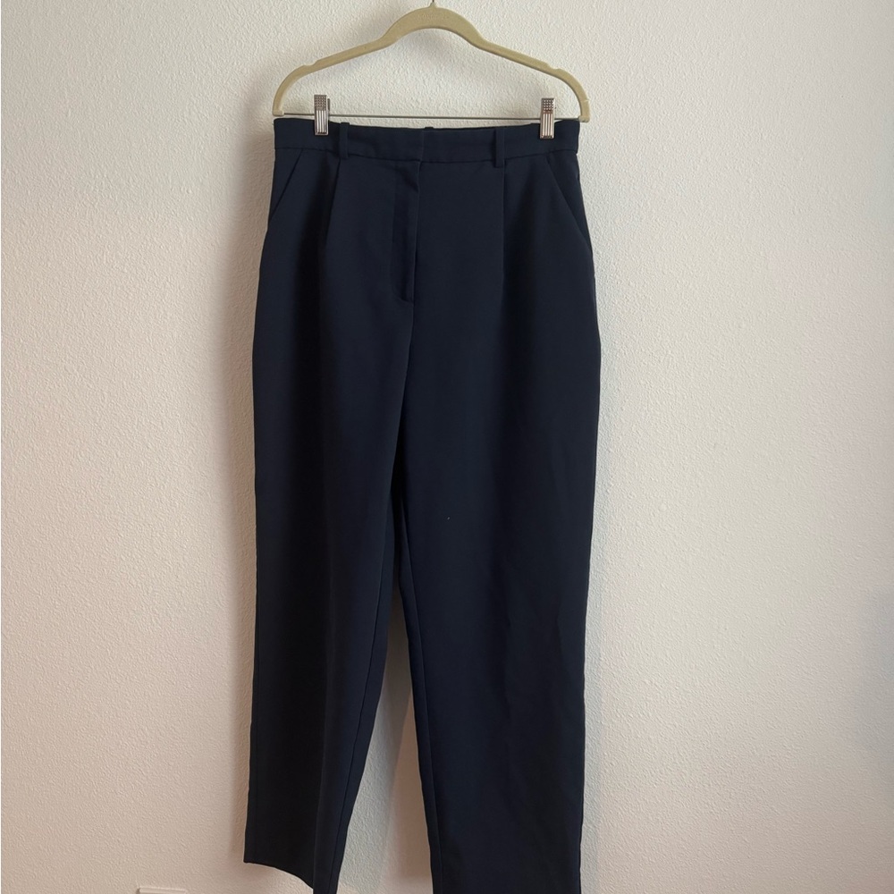 Large (31) Abercrombie Curve Love Navy Trousers
